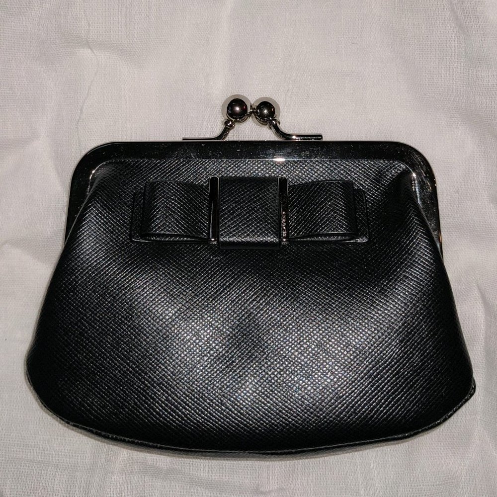COACH Kiss lock Bow Leather Coin Purse Wallet NWT